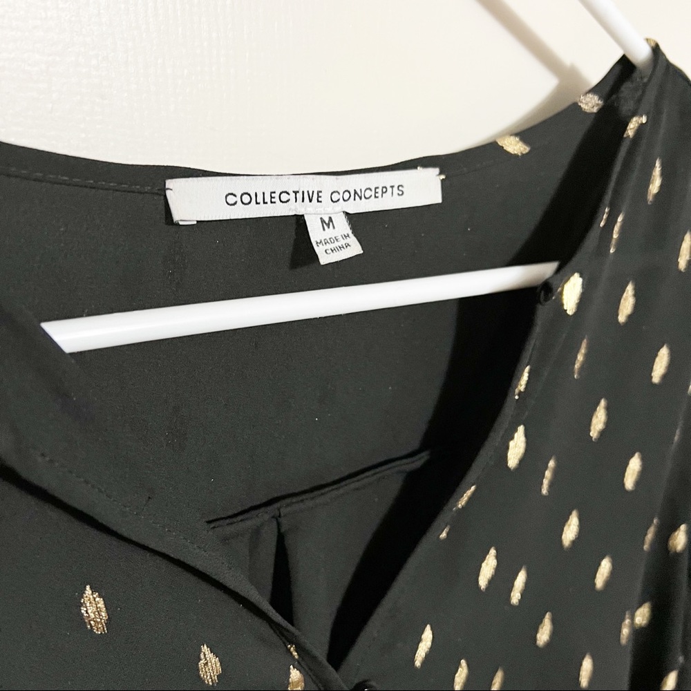 Collective Concepts Blouse with Metallic Ikat Print M - Picture 4 of 11